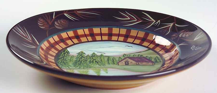 Vintage Cabin Large Rim Soup Bowl by Zrike-1