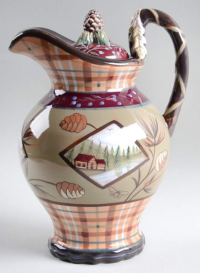 Vintage Cabin 64 Oz Pitcher with Lid by Zrike-1