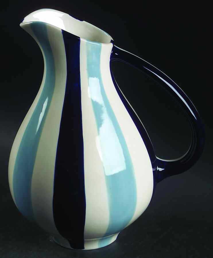 Stripes Blue (Blue Navy White) 80 Oz Pitcher by Zrike-1