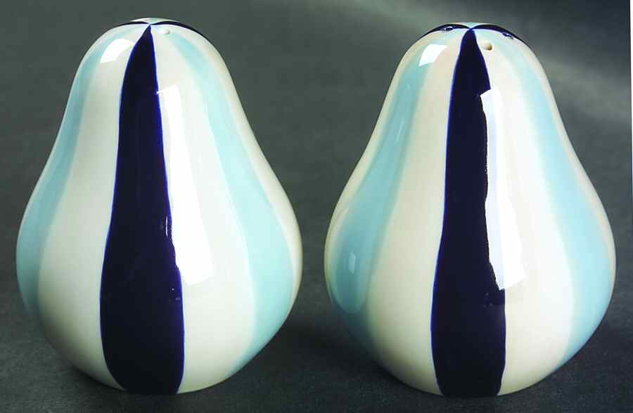 Stripes Blue (Blue Navy White) Salt & Pepper Set by Zrike-1