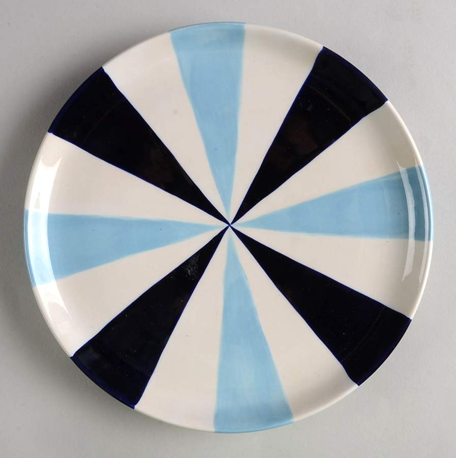Stripes Blue (Blue Navy White) Salad/Dessert Plate by Zrike-1