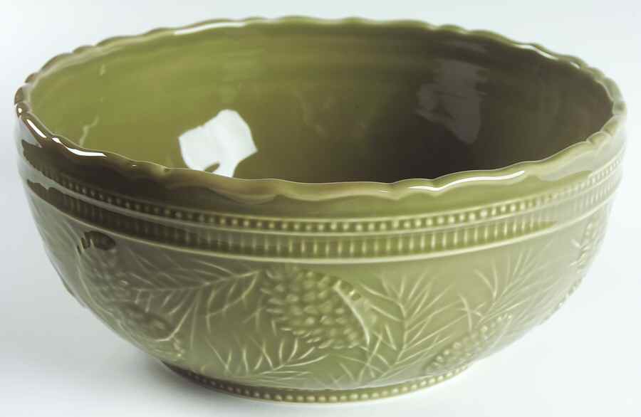 Woodland Pine Sage 10" Large Salad Serving Bowl by Zrike-1