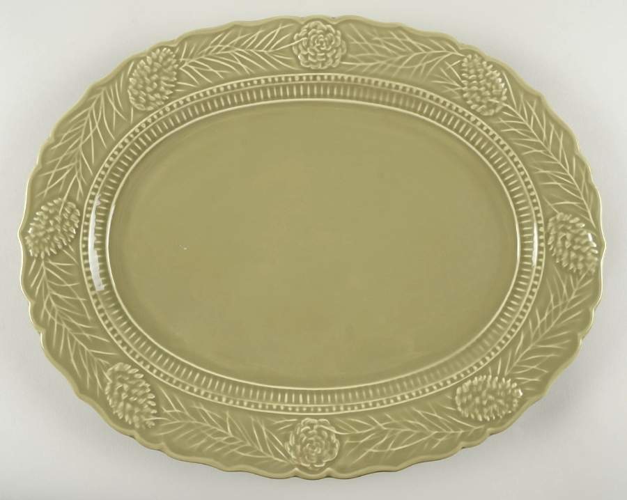 Woodland Pine Sage 15" Oval Serving Platter by Zrike-1