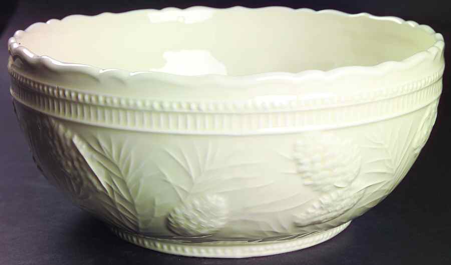 Woodland Pine Cream 10" Large Salad Serving Bowl by Zrike-1