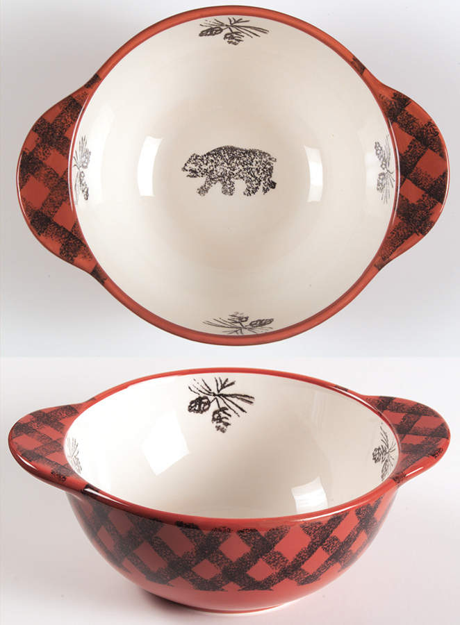 Cabin Fever (Woolrich) Lugged Soup/Cereal Bowl by Zrike-1