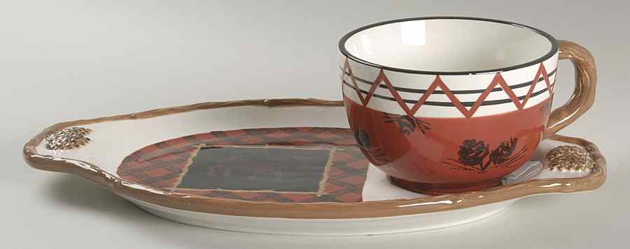 Cabin Fever (Woolrich) Snack Plate & Cup Set by Zrike-1