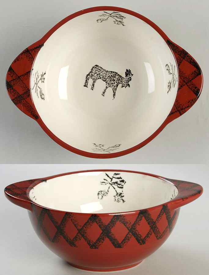 Cabin Fever (Woolrich) Lugged Soup/Cereal Bowl by Zrike-1