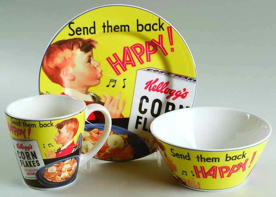 Vintage Kids Boy on Yellow (3 Pc) Breakfast Set by Zrike-1