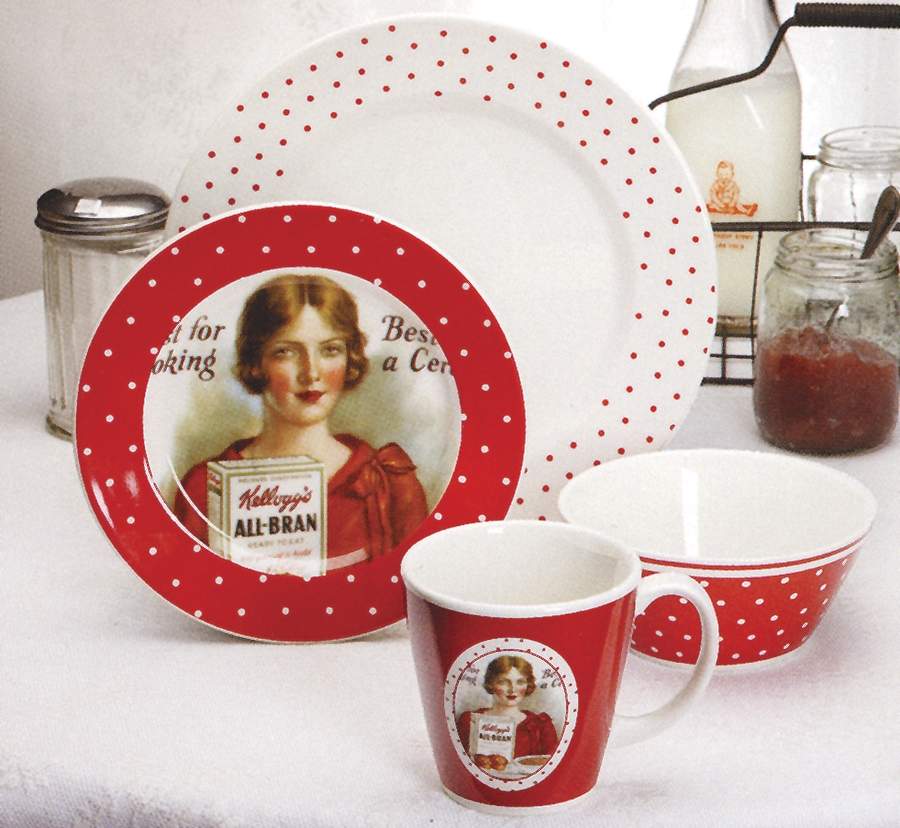 1920's Red Breakfast Plate by Zrike-1