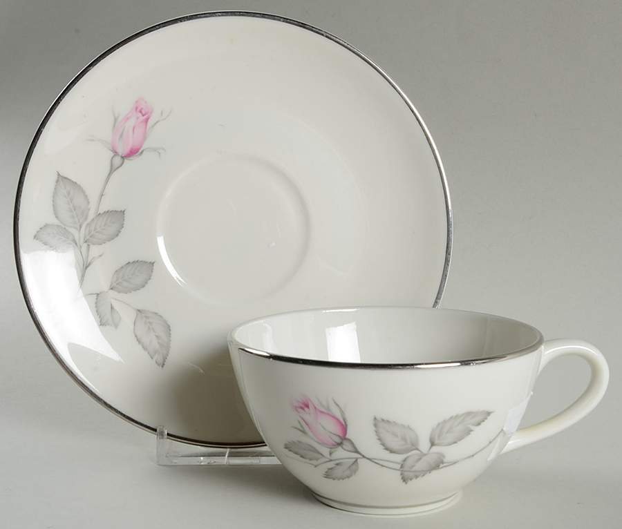 Zylstra Rose (Coupe, USA, White) Flat Cup & Saucer Set by Zylstra-1