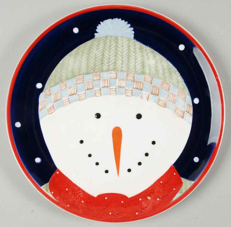 Snowman Portraits Salad Plate by Zak Designs-1
