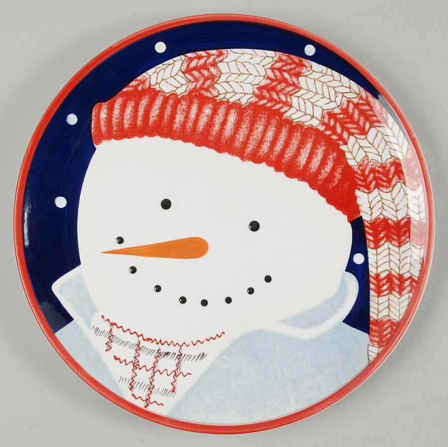 Snowman Portraits Salad Plate by Zak Designs-1