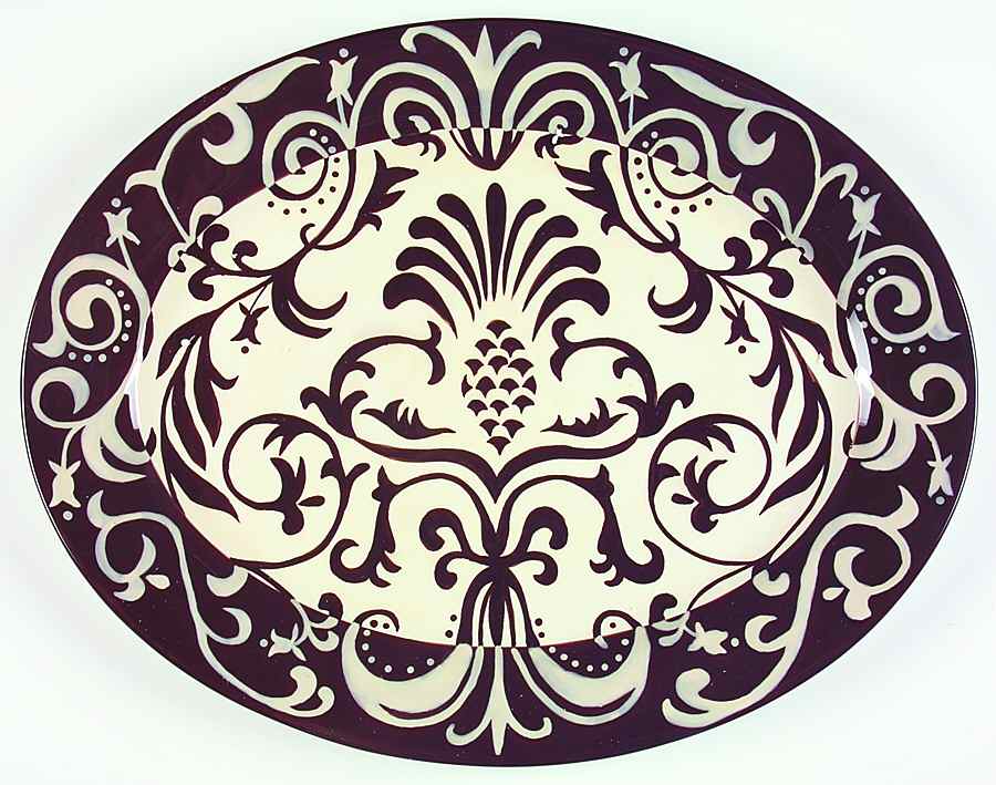 Victoria Chocolate 18" Oval Serving Platter by Zrike-1