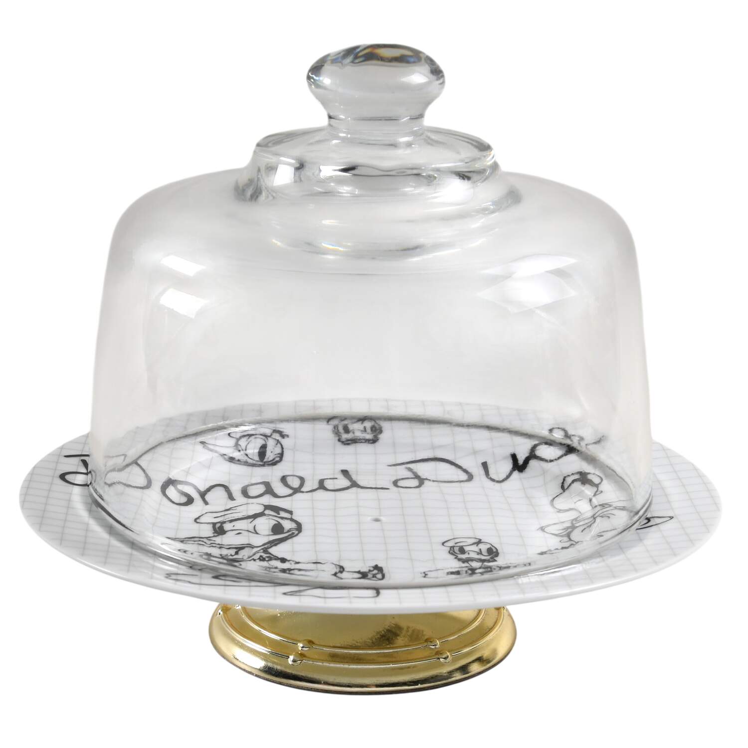 Sketch Book 6 1/2"-7 1/2" Footed Cheese Plate w/ Glass Dome HC by Zrike-1
