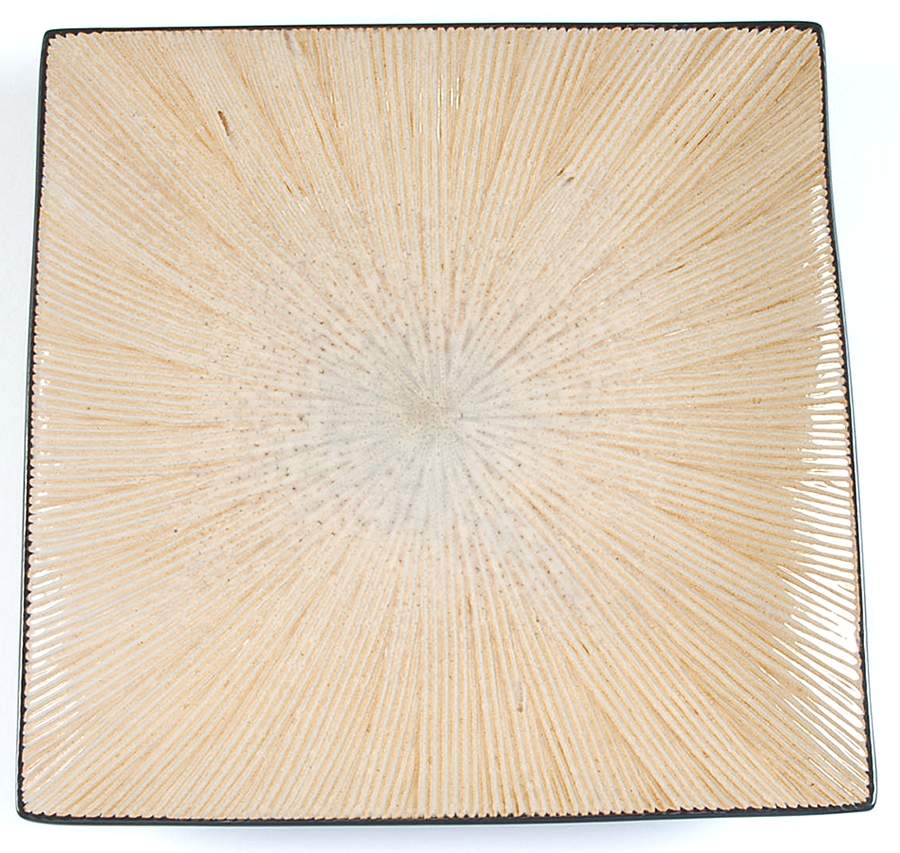 Sumatra Bamboo (Taupe) Square Dinner Plate by Z Gallerie-1