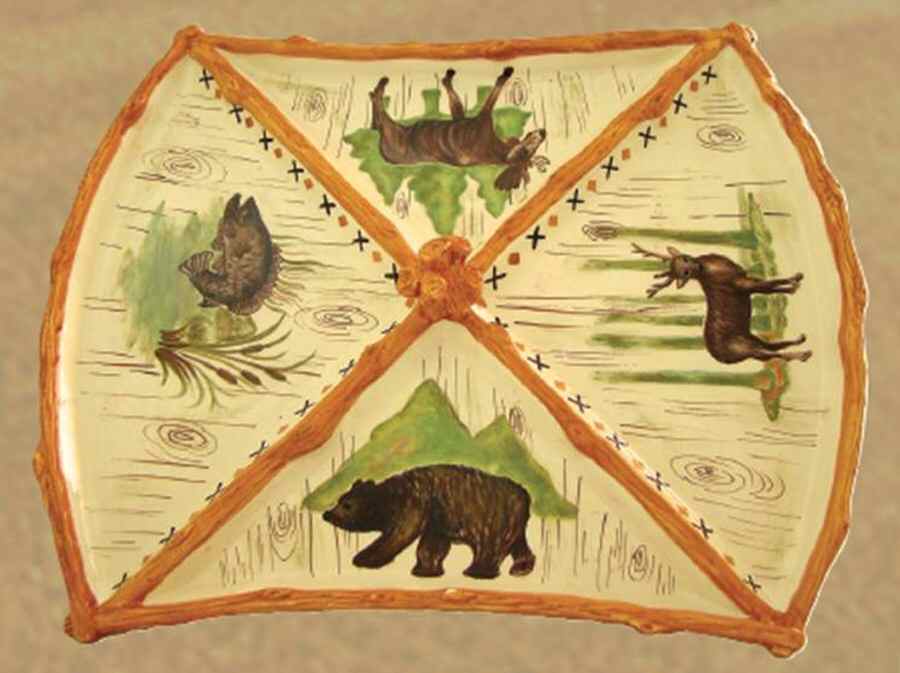 Skyline Forest 1 Pc Chip & Dip with 4 Sections by Zrike-1