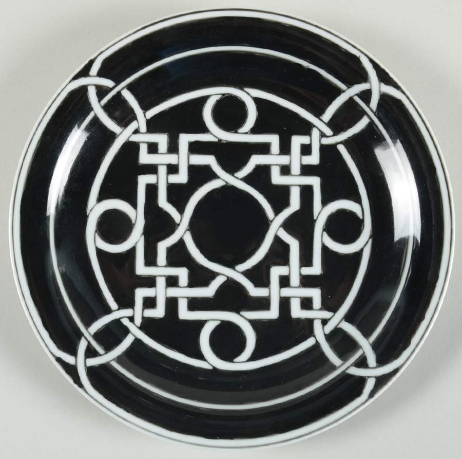 Labyrinth Black Salad Plate by Z Gallerie-1