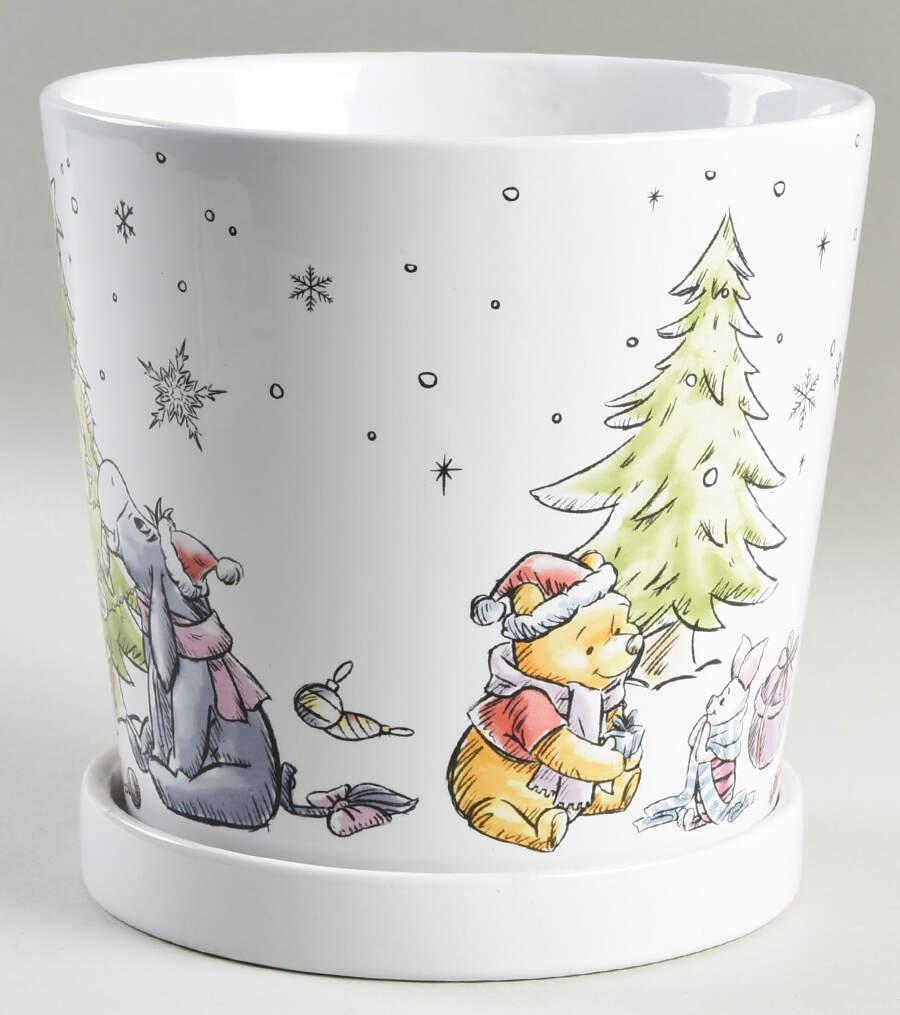 Pooh Christmas 6" Planter Pot by Zrike-1