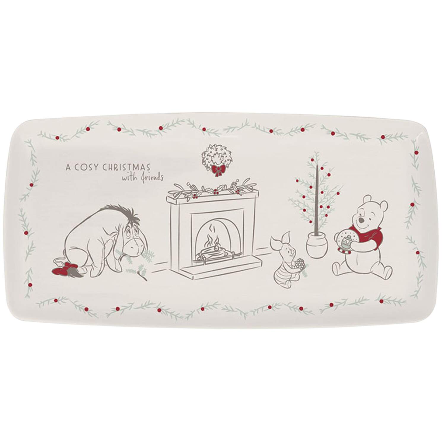 Pooh Christmas 13" Rectangular Tray by Zrike-1