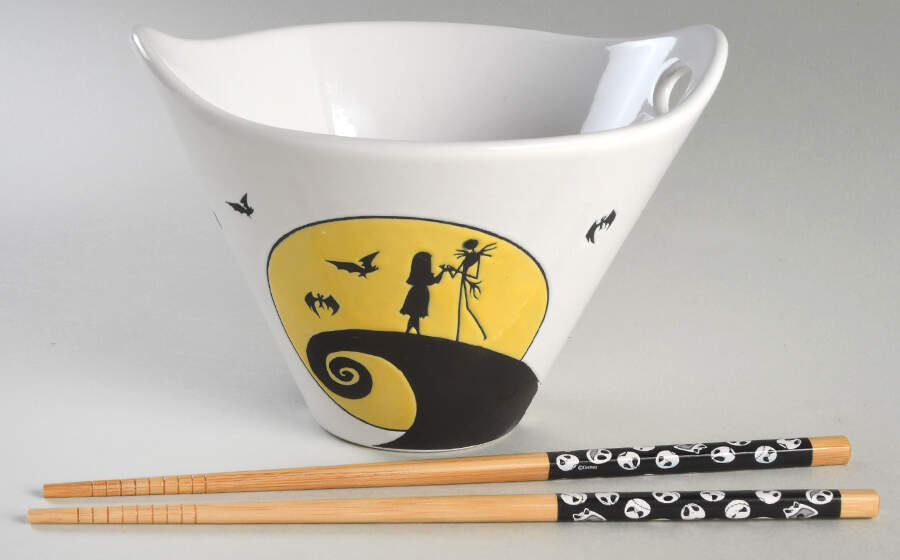 Nightmare Before Christmas Noodle Bowl & Chopsticks Set by Zrike-1