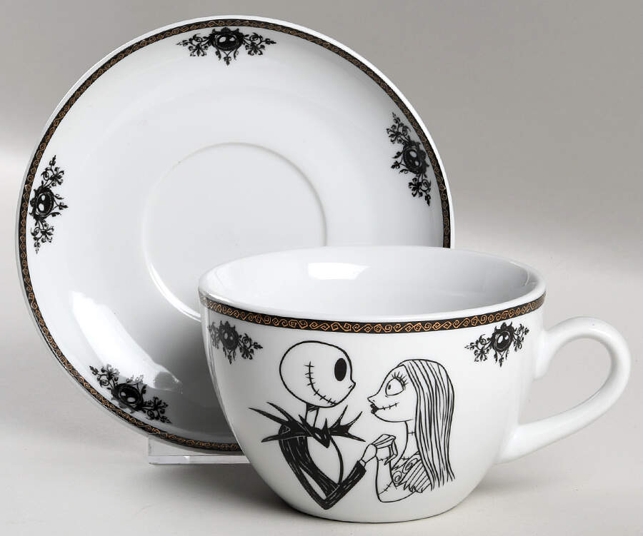 Nightmare Before Christmas Flat Cup & Saucer Set by Zrike-1