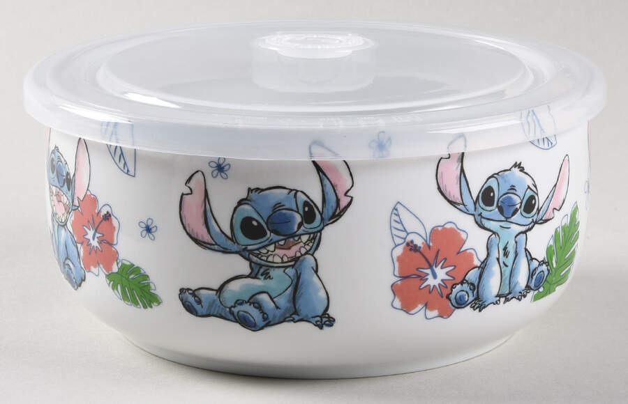 Stitch 26 Oz Round Plastic Microwave Bowl & Vented Lid by Zrike-1