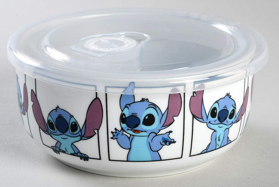Stitch 16 Oz Round Plastic Microwave Bowl & Vented Lid by Zrike-1
