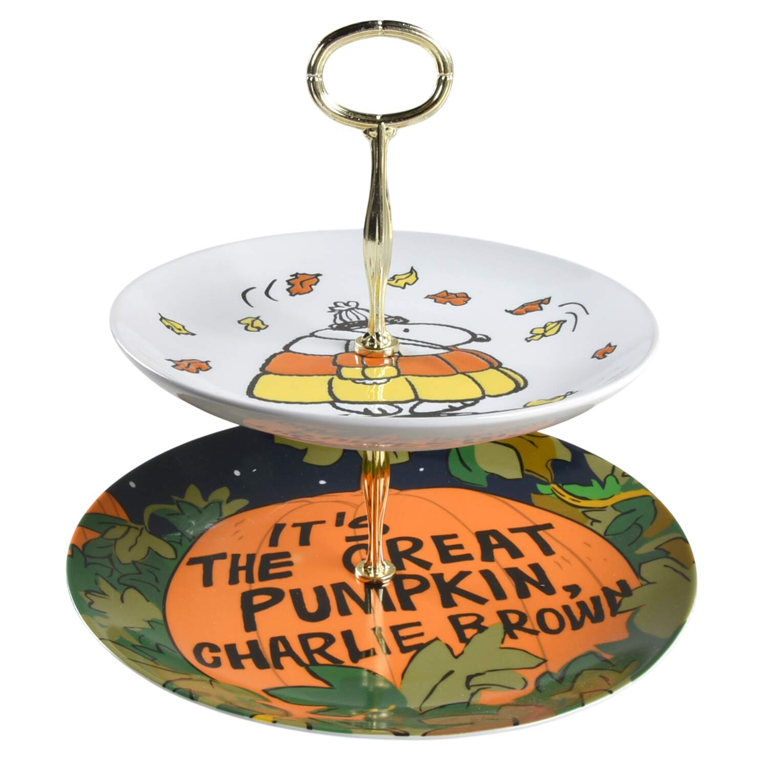 Peanuts Halloween 6 5/8"-10"  2 Tiered Serving Tray (Dp, Sp) HC by Zrike-1