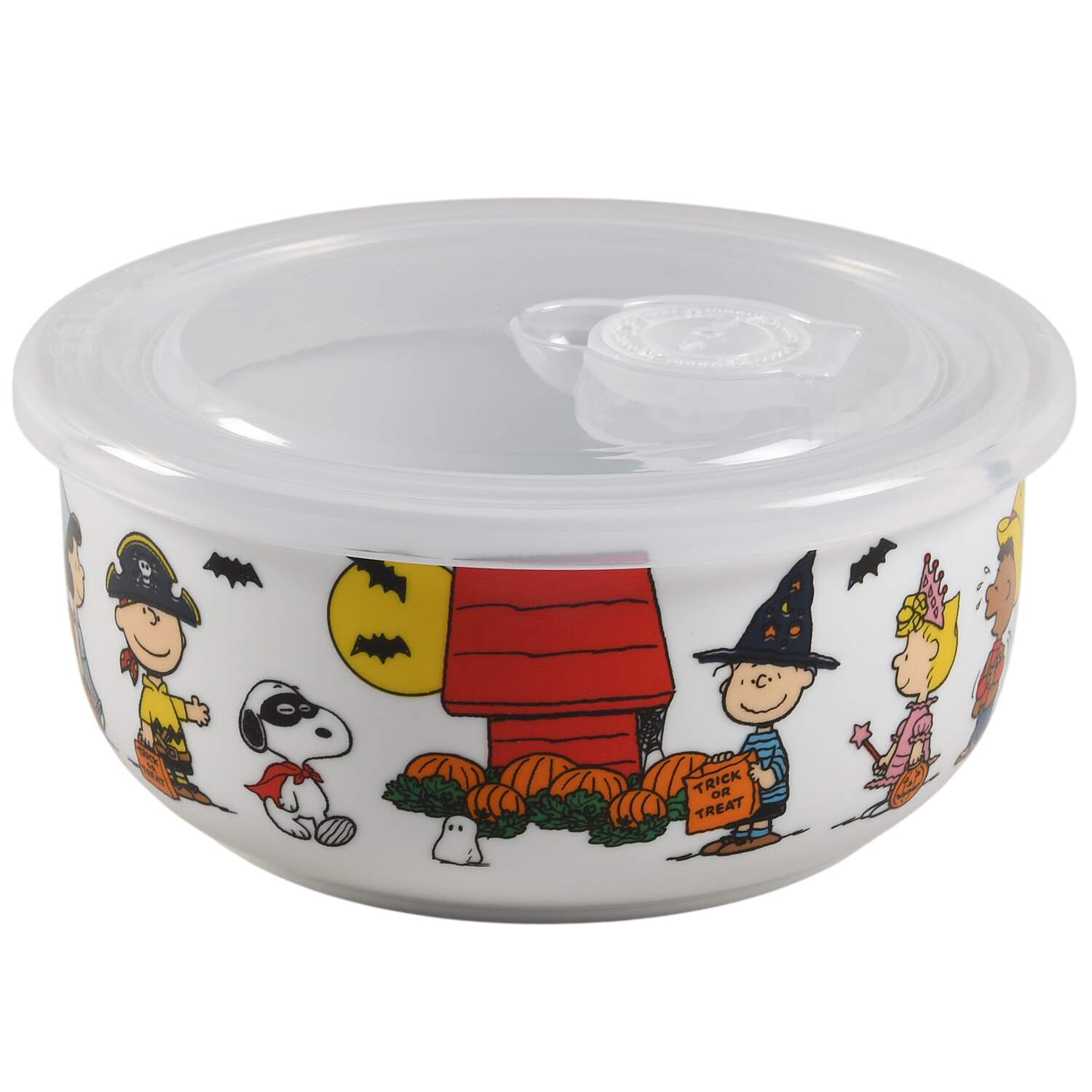 Peanuts Halloween 16 Oz Round Plastic Microwave Bowl & Vented Lid by Zrike-1