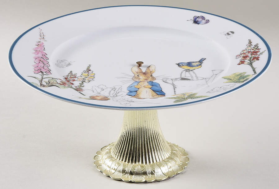 Peter Rabbit Classic Cake Stand with 4"-5" Metal Pedestal  Hc by Zrike-1