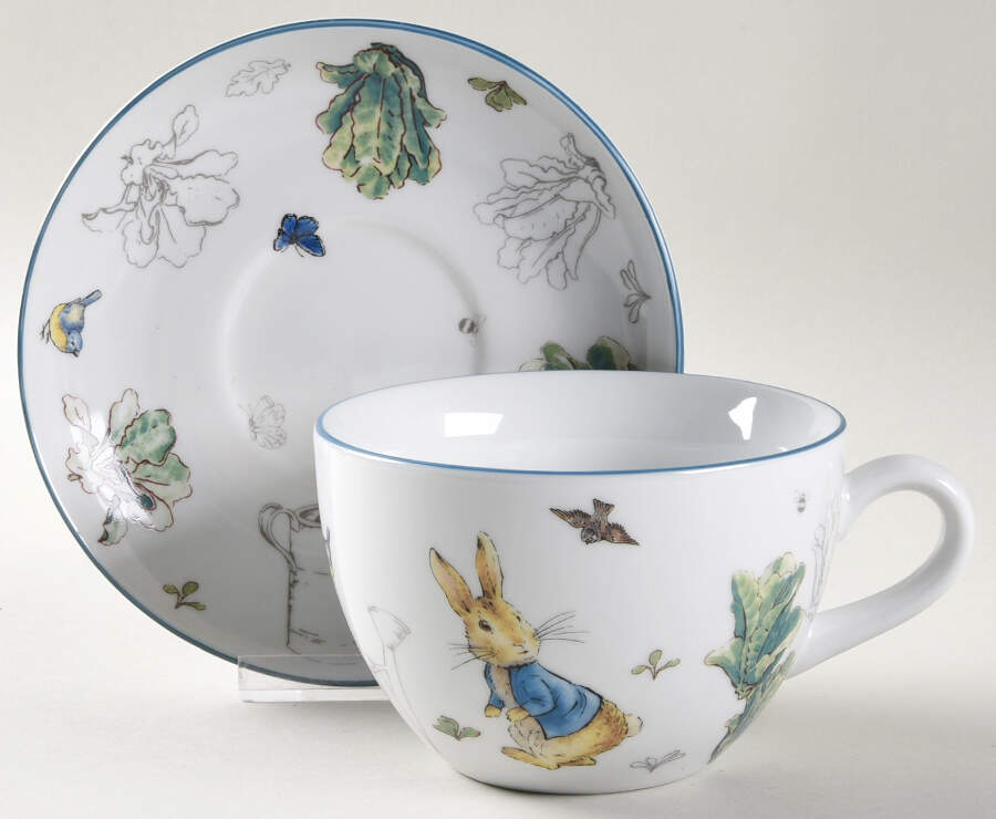 Peter Rabbit Classic Flat Cup & Saucer Set by Zrike-1