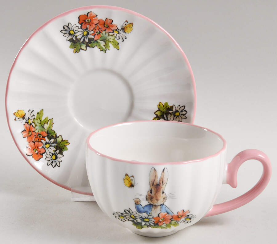 Peter Rabbit Classic Flat Cup & Saucer Set by Zrike-1