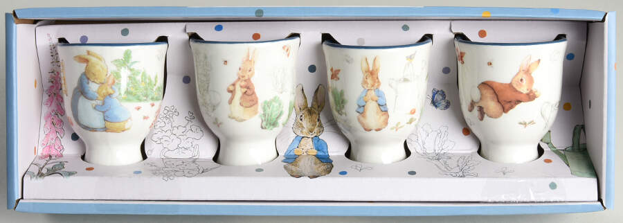 Peter Rabbit Classic Single Egg Cup - Set of 4 Motif 1-4 by Zrike-1