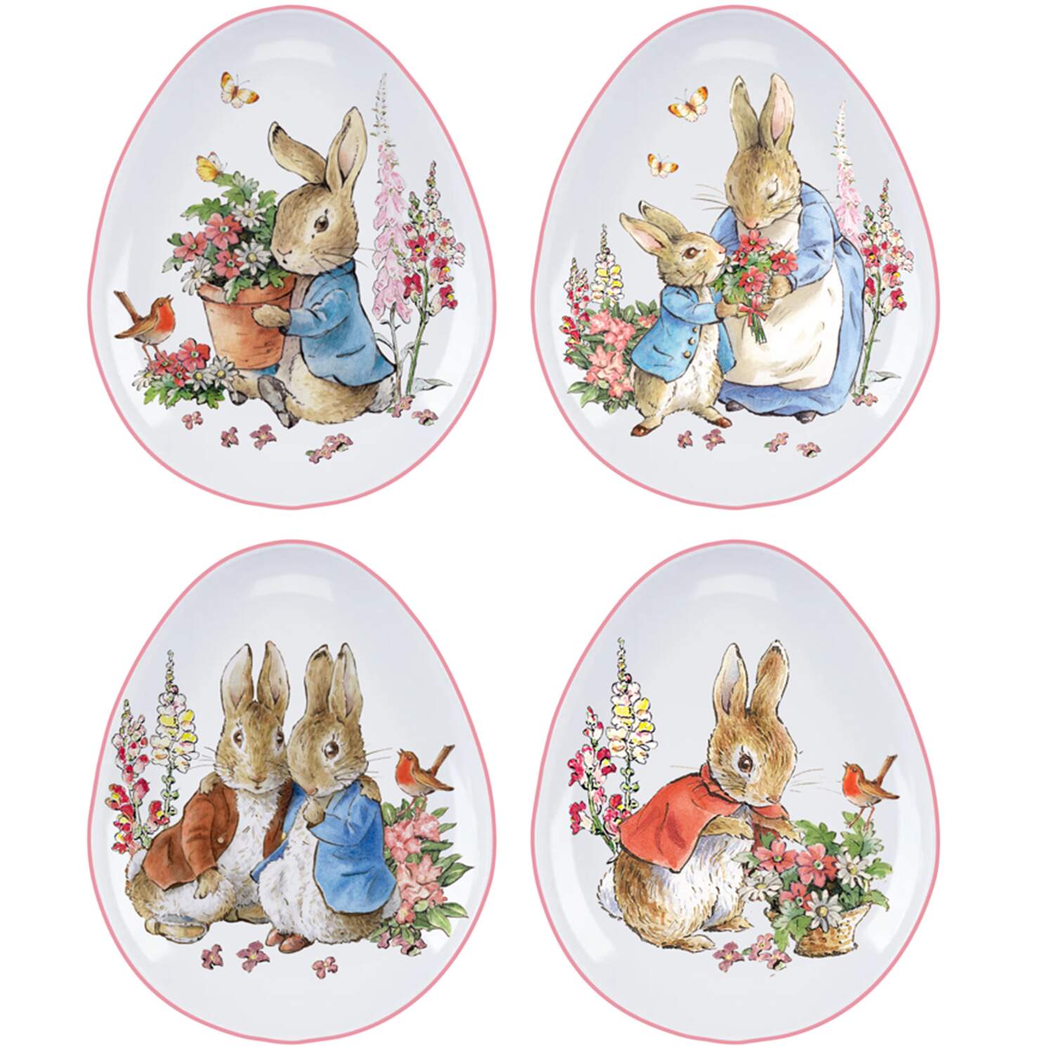 Peter Rabbit Classic Egg Shape Appetizer Plates - Set of 4 by Zrike-1