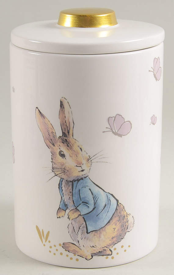 Peter Rabbit Gold Cookie Jar & Lid by Zrike-1
