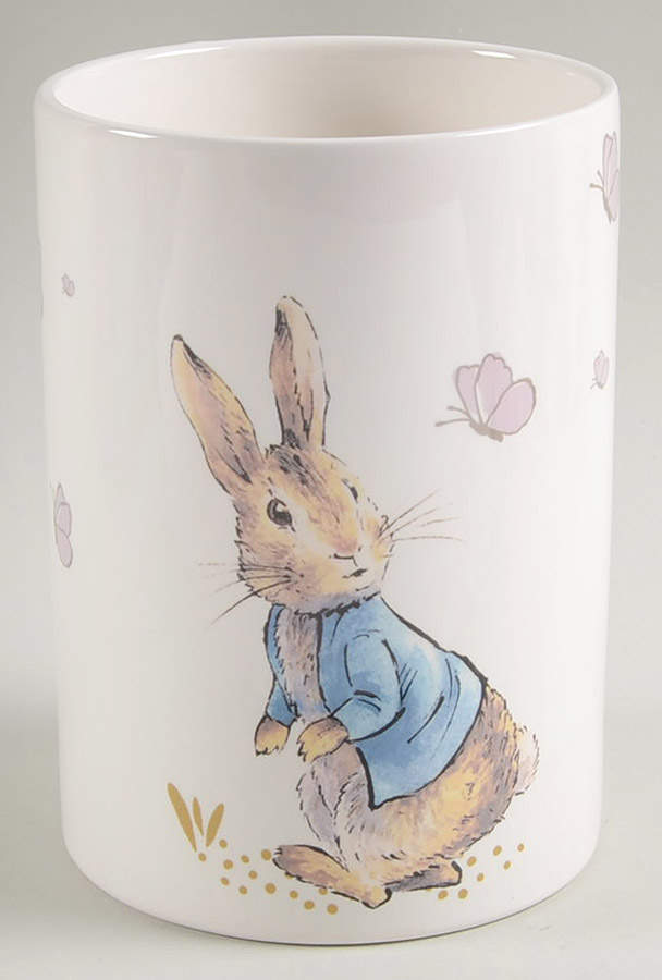 Peter Rabbit Gold Cookie Jar No Lid by Zrike-1