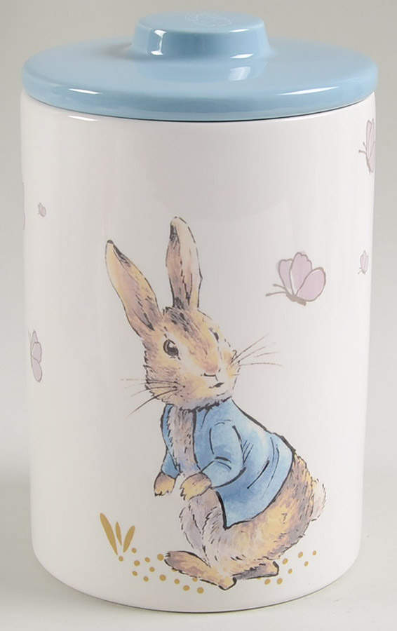 Peter Rabbit Gold Cookie Jar & Lid by Zrike-1