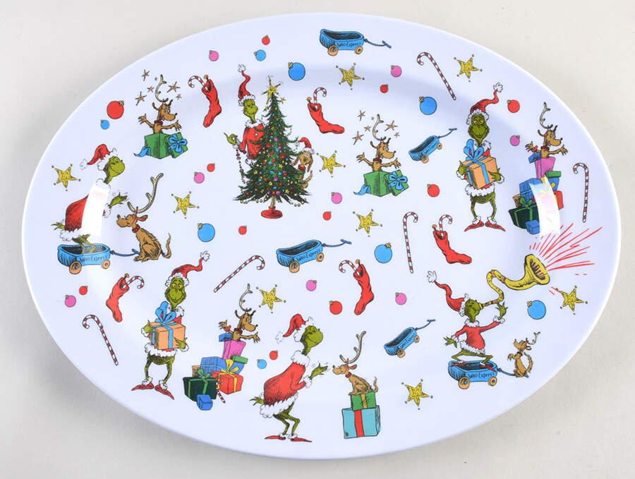 The Grinch (Miscellaneous) 15" Melamine Oval Serving Platter by Zrike-1