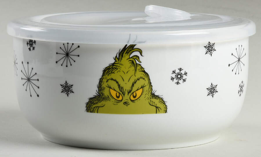 The Grinch (Miscellaneous) 26 Oz Round Plastic Microwave Bowl & Vented Lid by Zrike-1