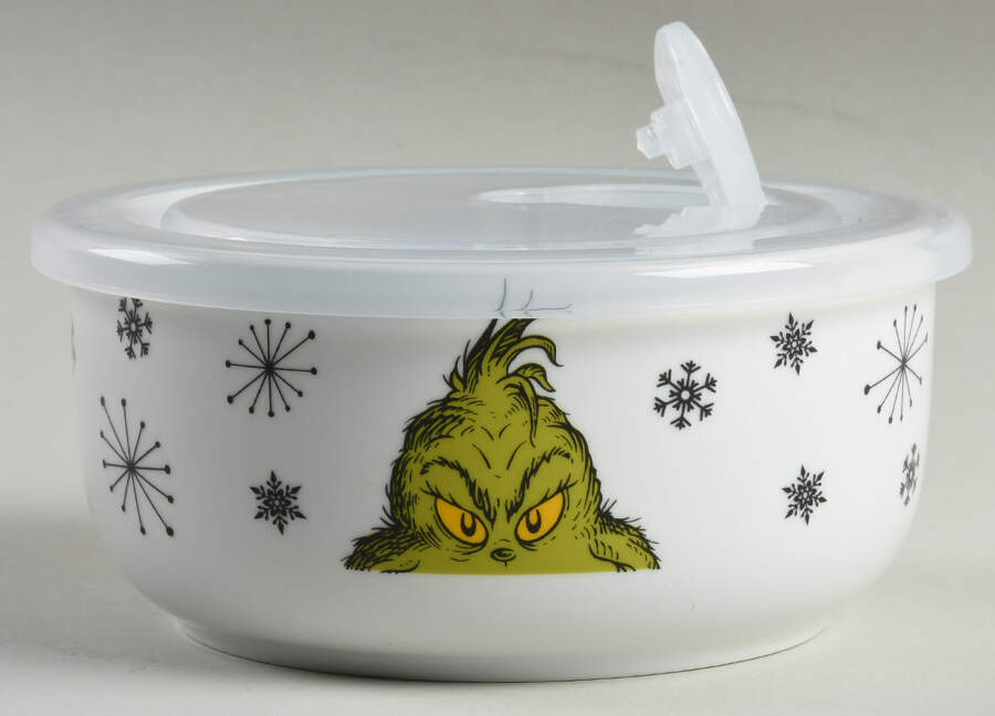 The Grinch (Miscellaneous) 16 Oz Round Plastic Microwave Bowl & Vented Lid by Zrike-1
