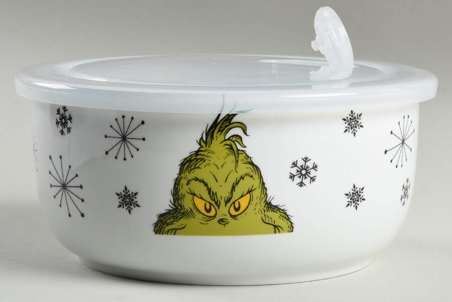 The Grinch (Miscellaneous) 32 Oz Round Plastic Microwave Bowl w/Vent Lid by Zrike-1