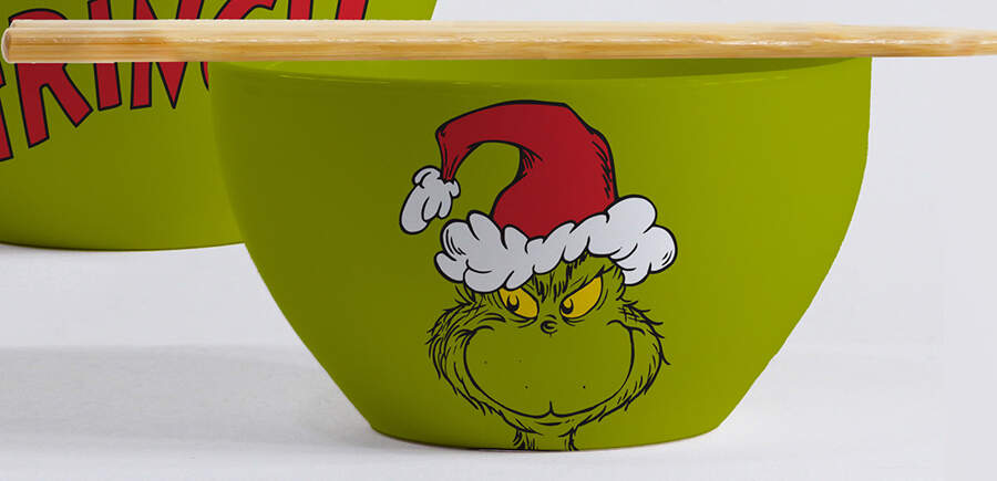 The Grinch (Miscellaneous) Noodle Bowl & Chopsticks Set by Zrike-1