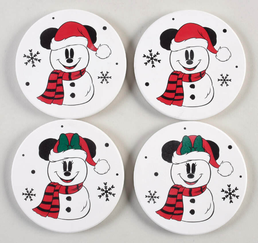 Mickey and Minnie Christmas Fun Coaster - Set of 4 (2 Each COAM5 & COAM6) by Zrike-1