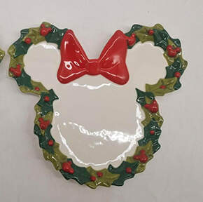 Mickey and Minnie Christmas Fun Figural Appetizer Plate by Zrike-1