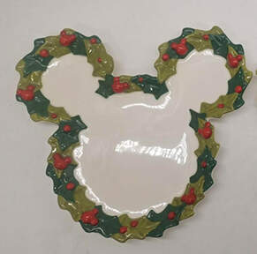 Mickey and Minnie Christmas Fun Figural Appetizer Plate by Zrike-1