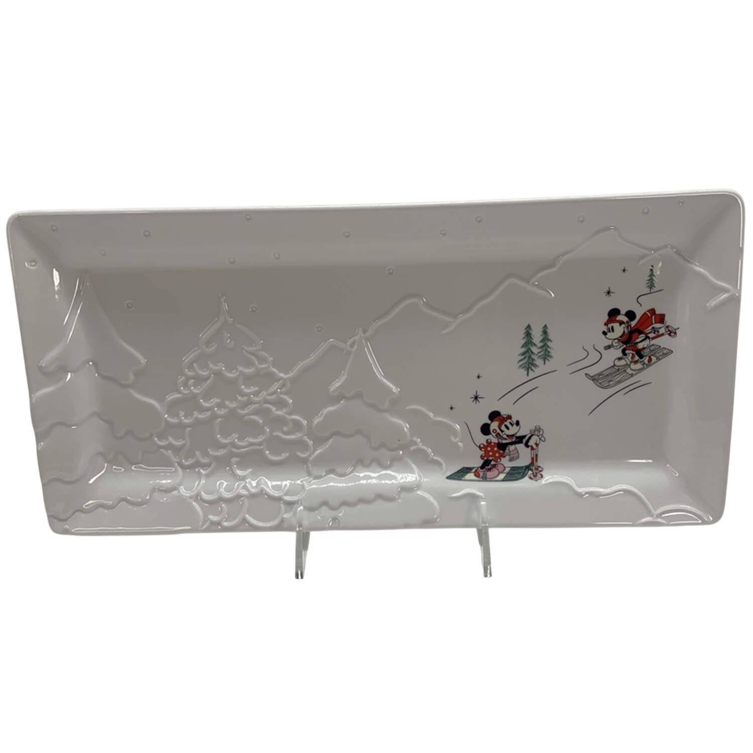 Mickey and Minnie Christmas Fun 13" Rectangular Tray by Zrike-1