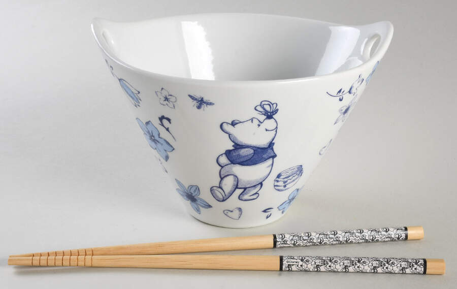 Winnie the Pooh Blue Dreams Noodle Bowl & Chopsticks Set by Zrike-1