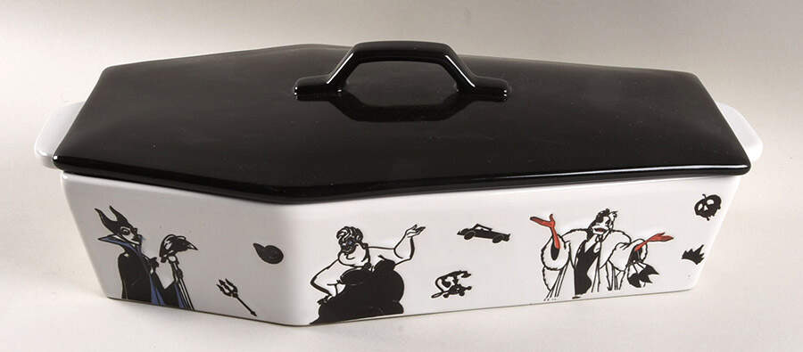 Disney Villians 2 Qt Coffin Shaped Figural Baker & Lid by Zrike-1