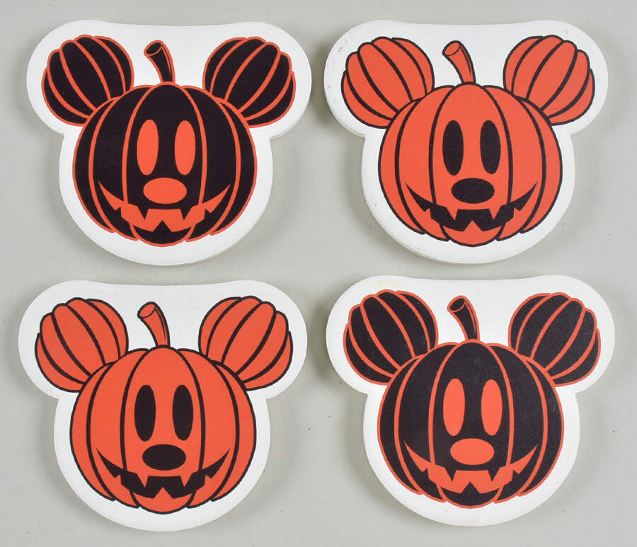 Mickey Pumpkin Coaster - Set of 4 (2 Each COAM3 & COAM4) by Zrike-1