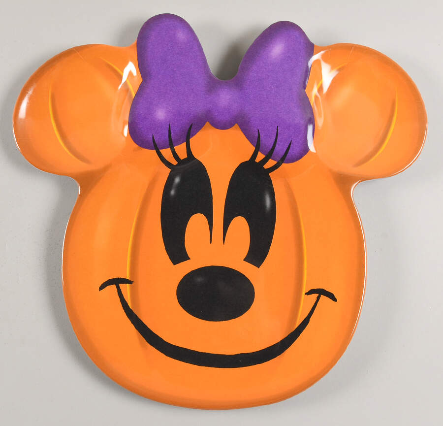 Mickey Pumpkin 12" Round Melamine Tray by Zrike-1